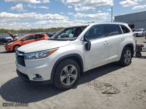 2015 Toyota Highlander Limited with VIN 5TDDKRFH0FS180633, listed as a Copart auction lot 53425435 with 152,556 mi miles and Salvage Title. Bid and sale history available at carsss.com. Image 1.