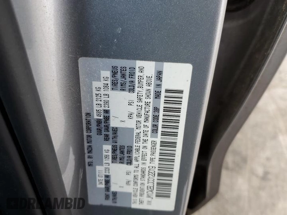 2012 Mazda 5 Sport с VIN JM1CW2BL0C0122019, выставлен на аукционе Copart как лот 56193675 с пробегом 98 712 миль миль и Списание • Salvage title. История ставок и продаж доступна на DreamBid. Изображение 12.