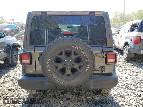 2021 Jeep Wrangler Unlimited 80th Anniversary with VIN 1C4HJXDN0MW792927, listed as a Copart auction lot 53498075 with 74,042 mi miles and Salvage title. Bid and sale history available at DreamBid. Image 6.