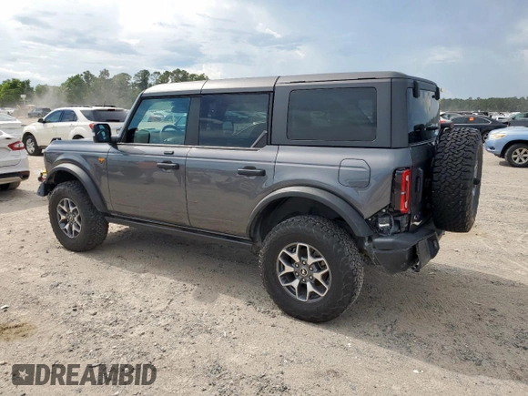 2021 Ford Bronco with VIN 1FMEE5DP3MLB06714, listed as a Copart auction lot 62336425 with 40,947 mi miles and Salvage title. Bid and sale history available at DreamBid. Image 2.
