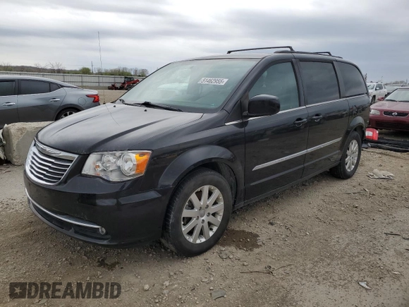 2016 Chrysler Town & Country Touring with VIN 2C4RC1BG6GR205532, listed as a Copart auction lot 51462955 with 75,848 mi miles and Salvage Title. Bid and sale history available at carsss.com. Image 1.