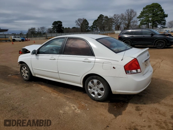 2008 Kia Spectra EX with VIN KNAFE121885516142, listed as a Copart auction lot 47622295 with 184,822 mi miles and Salvage Title. Bid and sale history available at DreamBid. Image 2.