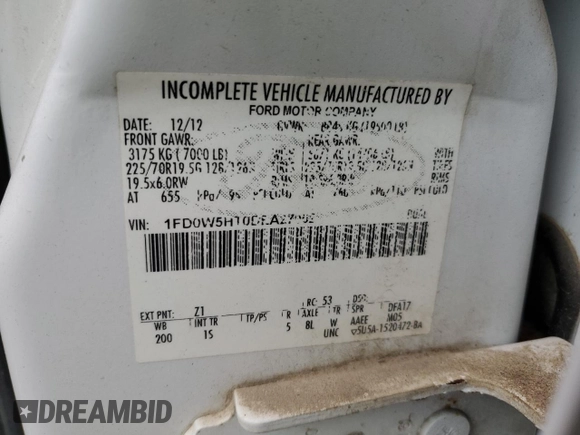 2013 Ford F-550 Lariat with VIN 1FD0W5HT0DEA27052, listed as a Copart auction lot 88603035 with 168,097 mi miles and Clean Title. Bid and sale history available at carsss.com. Image 10.