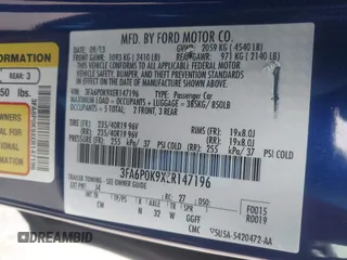 2014 Ford Fusion Titanium with VIN 3FA6P0K9XER147196, listed as a IAAI auction lot 42150441 with 110,276 mi miles and . Bid and sale history available at DreamBid. Image 9.