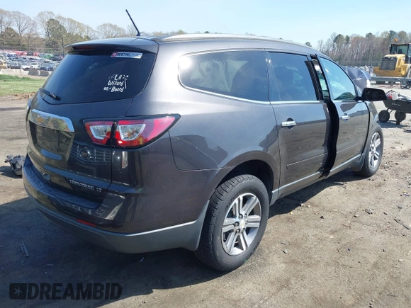 2015 Chevrolet Traverse LT with VIN 1GNKRGKD5FJ138019, listed as a IAAI auction lot 41918331 with Not Provided miles. Bid and sale history available at carsss.com. Image 4.