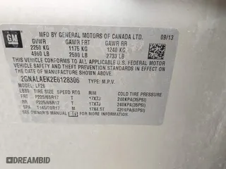 2014 Chevrolet Equinox LS with VIN 2GNALAEK2E6128306, listed as a IAAI auction lot 40585329 with 150,224 mi miles. Bid and sale history available at carsss.com. Image 9.