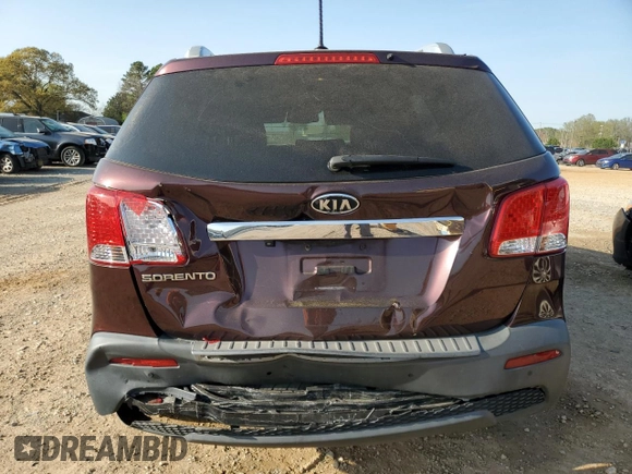 2012 Kia Sorento LX with VIN 5XYKT4A65CG275596, listed as a Copart auction lot 51350235 with 217,330 mi miles and Salvage Title. Bid and sale history available at carsss.com. Image 6.