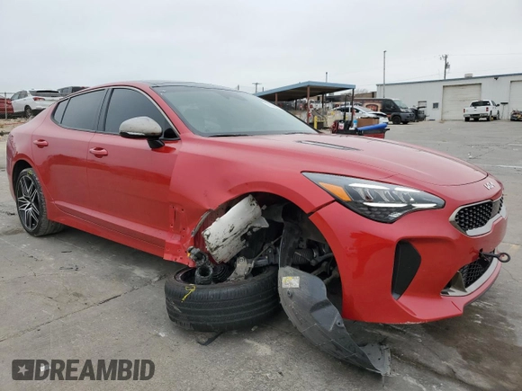2022 Kia Stinger GT1 with VIN KNAE45LC0N6113591, listed as a Copart auction lot 79040614 with 27,840 mi miles and Salvage Title. Bid and sale history available at DreamBid. Image 4.