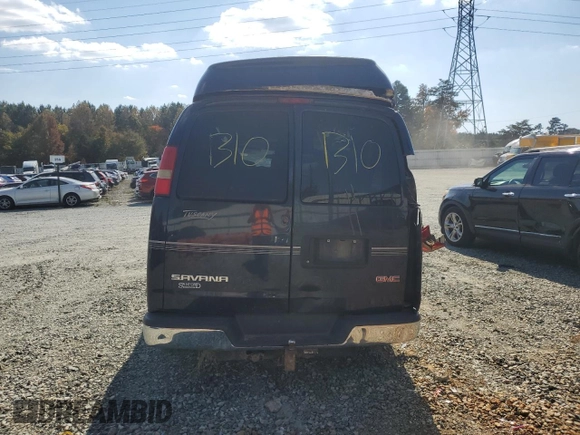 2011 GMC Savana Cargo Van YF7 Upfitter with VIN 1GDS7DC43B1111371, listed as a Copart auction lot 77086504 with 0 mi miles and Salvage Title. Bid and sale history available at carsss.com. Image 6.