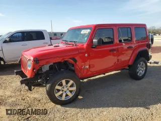 2018 Jeep Wrangler Unlimited Sahara with VIN 1C4HJXEG3JW124230, listed as a Copart auction lot 44401595 with 128,536 mi miles and Non Repairable. Bid and sale history available at carsss.com. Image 1.