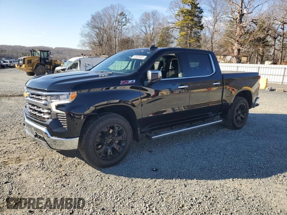 2023 Chevrolet Silverado 1500 LTZ with VIN 1GCUDGE85PZ163021, listed as a Copart auction lot 43059445 with 28,719 mi miles and Salvage Title. Bid and sale history available at carsss.com. Image 1.