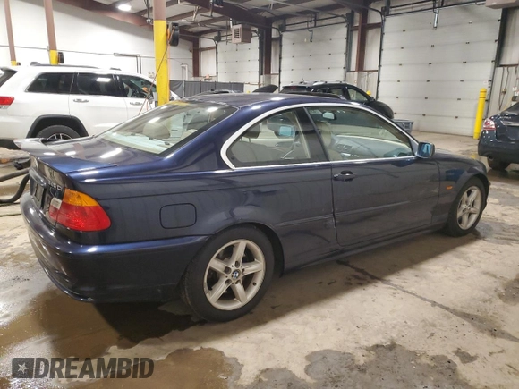 2001 BMW 3 Series 325Ci with VIN WBABN33491JW55177, listed as a Copart auction lot 43685795 with 120,610 mi miles and Salvage Title. Bid and sale history available at carsss.com. Image 3.
