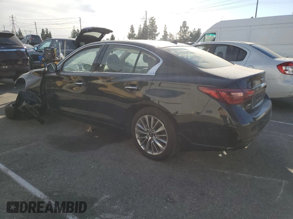 2024 Infiniti Q50 Luxe with VIN JN1EV7BR6RM630707, listed as a Copart auction lot 77115644 with 3,013 mi miles and Salvage Title. Bid and sale history available at DreamBid. Image 2.