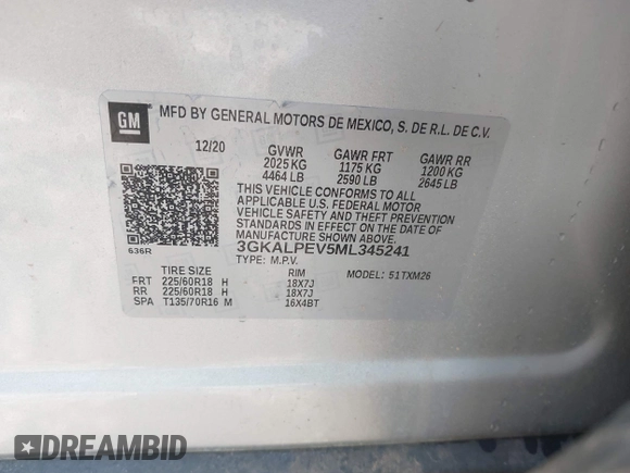 2021 GMC Terrain SLT z VIN 3GKALPEV5ML345241, wystawiony jako IAAI lot #40680857 z przebiegiem 68 260 mil mil oraz . Historia ofert i sprzedaży dostępna na DreamBid. Obrazek 9.