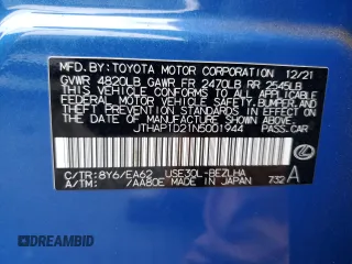 2022 Lexus IS 500 F Sport Performance z VIN JTHAP1D21N5001944, wystawiony jako Copart lot #79621404 z przebiegiem 19 921 mil mil oraz Szkoda całkowita • Salvage title. Historia ofert i sprzedaży dostępna na DreamBid. Obrazek 12.
