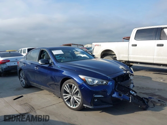 2024 Infiniti Q50 Sensory with VIN JN1EV7CP8RM601738, listed as a IAAI auction lot 42068560 with 10,154 mi miles and . Bid and sale history available at DreamBid. Image 13.
