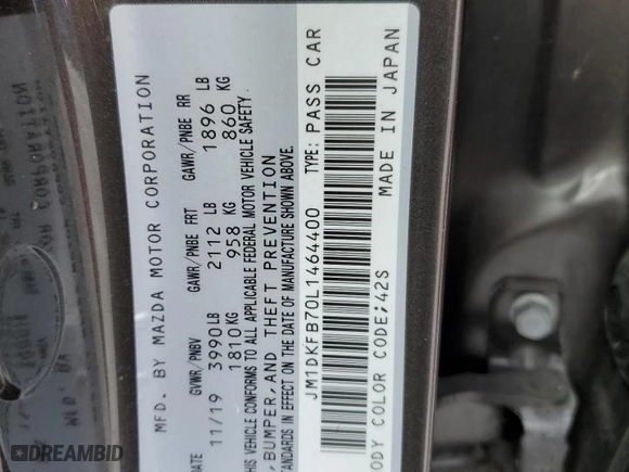2020 Mazda CX-3 Sport with VIN JM1DKFB70L1464400, listed as a Copart auction lot 84750294 with 15,563 mi miles and Salvage Title. Bid and sale history available at carsss.com. Image 14.