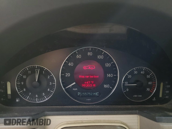 2004 Mercedes-Benz E 500 with VIN WDBUH83J74X165407, listed as a Copart auction lot 52716275 with 255,752 mi miles and Salvage Title. Bid and sale history available at carsss.com. Image 9.
