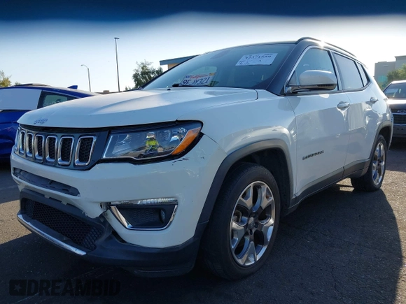 2020 Jeep Compass Limited with VIN 3C4NJCCB2LT114607, listed as a IAAI auction lot 42371559 with 81,546 mi miles and . Bid and sale history available at DreamBid. Image 2.
