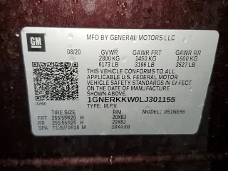 2020 Chevrolet Traverse Premier with VIN 1GNERKKW0LJ301155, listed as a Copart auction lot 58410065 with 47,812 mi miles and Salvage title. Bid and sale history available at DreamBid. Image 13.
