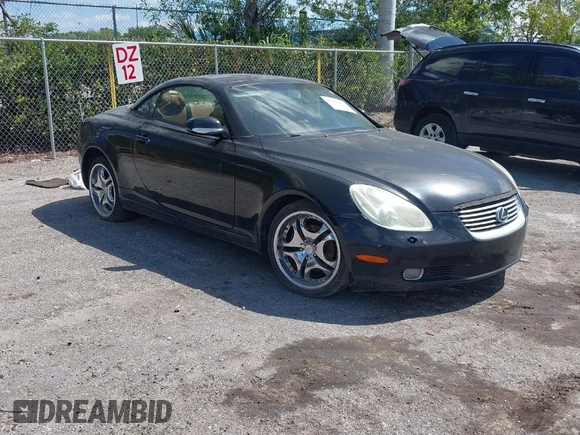 2003 Lexus SC with VIN JTHFN48Y630037747, listed as a IAAI auction lot 42027392 with 190,103 mi miles. Bid and sale history available at carsss.com. Image 1.