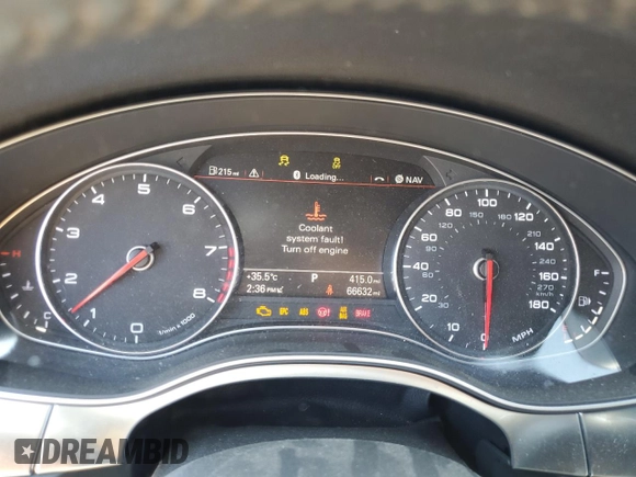 2014 Audi A7 Prestige with VIN WAU2GAFC7EN059839, listed as a Copart auction lot 63043225 with 66,632 mi miles and Salvage title. Bid and sale history available at DreamBid. Image 9.
