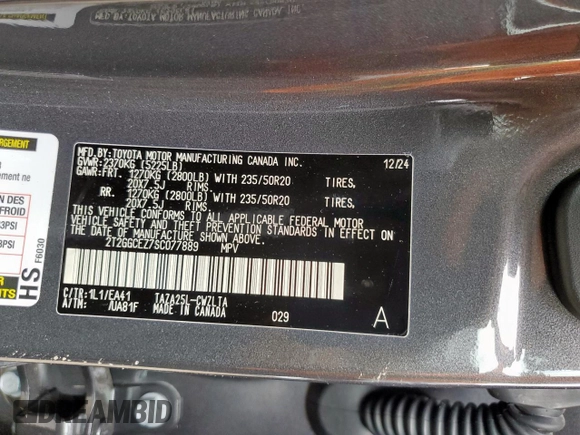 2025 Lexus NX 350 Premium z VIN 2T2GGCEZ7SC077889, wystawiony jako Copart lot #58915805 z przebiegiem 4 501 mil mil oraz Szkoda całkowita • Salvage title. Historia ofert i sprzedaży dostępna na DreamBid. Obrazek 12.