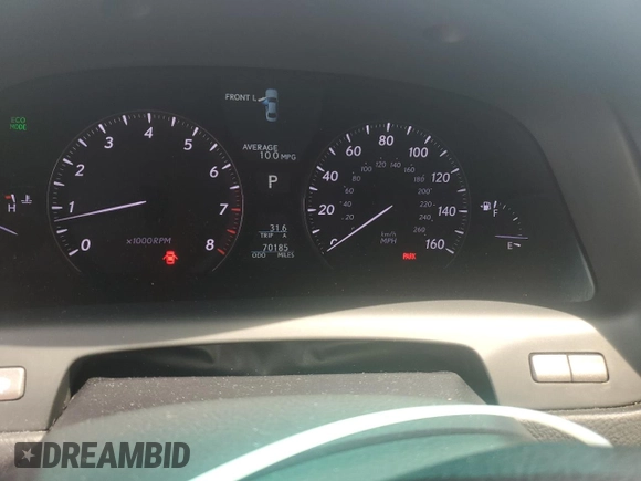 2010 Lexus LS 460 with VIN JTHBL5EF1A5094628, listed as a Copart auction lot 57393445 with 70,185 mi miles and Salvage title. Bid and sale history available at DreamBid. Image 9.