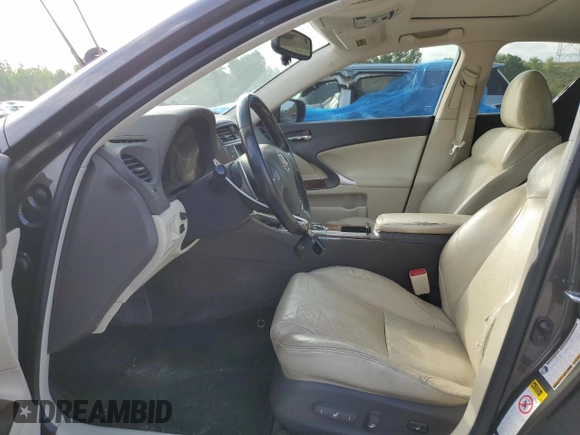 2010 Lexus IS 250 with VIN JTHCF5C29A5042532, listed as a Copart auction lot 62377585 with 204,755 mi miles and Salvage title. Bid and sale history available at DreamBid. Image 7.