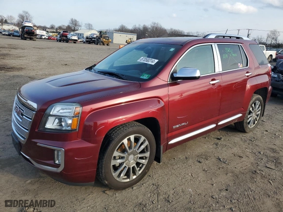 2017 GMC Terrain Denali with VIN 2GKFLVE36H6118403, listed as a Copart auction lot 87058314 with 56,420 mi miles and Salvage Title. Bid and sale history available at carsss.com. Image 1.