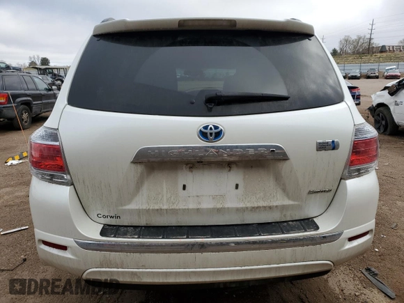 2012 Toyota Highlander Hybrid Limited with VIN JTEDC3EH3C2008011, listed as a Copart auction lot 51090135 with 129,748 mi miles and Salvage Title. Bid and sale history available at carsss.com. Image 6.