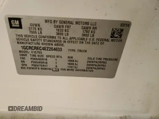 2014 Chevrolet Silverado 1500 LT with VIN 1GCRCREC4EZ264833, listed as a Copart auction lot 47793095 with 163,261 mi miles and Salvage Title. Bid and sale history available at DreamBid. Image 12.
