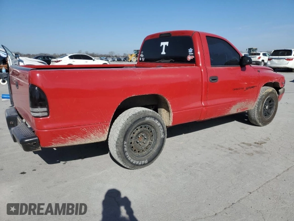 1997 Dodge Dakota with VIN 1B7FL26X9VS246915, listed as a Copart auction lot 48764925 with 143,610 mi miles and Salvage Title. Bid and sale history available at carsss.com. Image 3.
