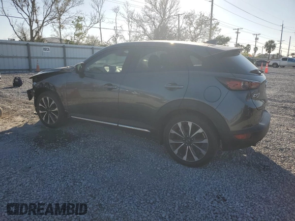 2019 Mazda CX-3 Grand Touring with VIN JM1DKFD77K0447529, listed as a Copart auction lot 43562565 with 57,321 mi miles and Salvage Title. Bid and sale history available at DreamBid. Image 2.