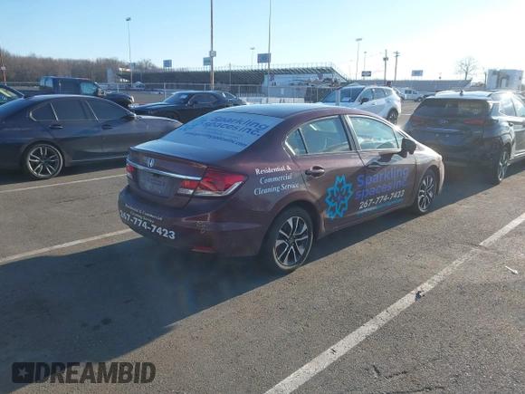 2014 Honda Civic EX with VIN 19XFB2F80EE270941, listed as a IAAI auction lot 41585542 with 104,446 mi miles. Bid and sale history available at carsss.com. Image 4.