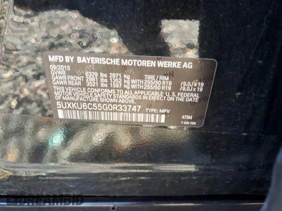 2016 BMW X6 xDrive50i with VIN 5UXKU6C55G0R33747, listed as a Copart auction lot 79706094 with 116,102 mi miles and Salvage Title. Bid and sale history available at carsss.com. Image 16.