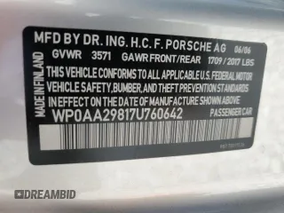 2007 Porsche 718 Cayman z VIN WP0AA29817U760642, wystawiony jako Copart lot #43905015 z przebiegiem Nie podano mil oraz Szkoda całkowita • Salvage title. Historia ofert i sprzedaży dostępna na DreamBid. Obrazek 12.