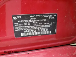 2015 BMW 3 Series 328i с VIN WBA3A5G51FNS84644, выставлен на аукционе Copart как лот 59848505 с пробегом Не указан миль и На запчасти • Non repairable. История ставок и продаж доступна на DreamBid. Изображение 13.