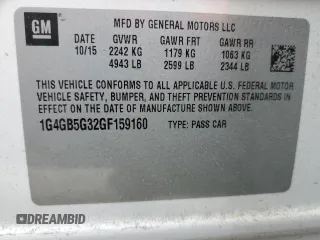 2016 Buick LaCrosse Leather with VIN 1G4GB5G32GF159160, listed as a Copart auction lot 47112025 with 52,214 mi miles and Salvage title. Bid and sale history available at DreamBid. Image 12.