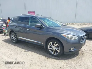 2013 Infiniti JX35 with VIN 5N1AL0MM7DC338388, listed as a IAAI auction lot 42122454 with 184,715 mi miles. Bid and sale history available at carsss.com. Image 1.