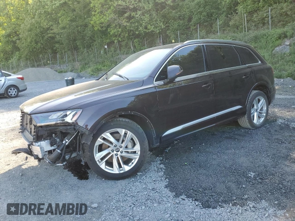 2021 Audi Q7 Premium Plus with VIN WA1LJAF73MD015377, listed as a Copart auction lot 57135695 with 58,432 mi miles and Salvage title. Bid and sale history available at DreamBid. Image 1.