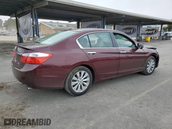 2013 Honda Accord Sdn EX-L with VIN 1HGCR2F84DA196053, listed as a Copart auction lot 54188445 with 96,305 mi miles and Salvage Title. Bid and sale history available at carsss.com. Image 3.