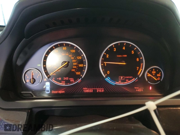 2013 BMW 7 Series 740Li xDrive with VIN WBAYF4C50DD127620, listed as a Copart auction lot 75655904 with 138,033 mi miles and Salvage title. Bid and sale history available at DreamBid. Image 9.