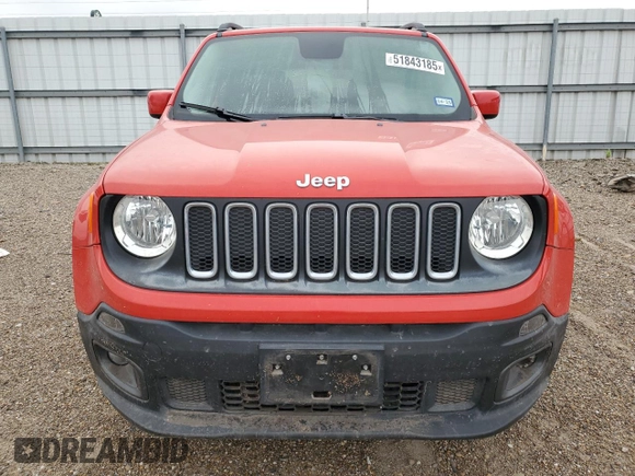 2017 Jeep Renegade Altitude z VIN ZACCJBBB5HPF36291, wystawiony jako Copart lot #51843185 z przebiegiem 53 200 mil mil oraz Szkoda całkowita • Salvage title. Historia ofert i sprzedaży dostępna na DreamBid. Obrazek 5.