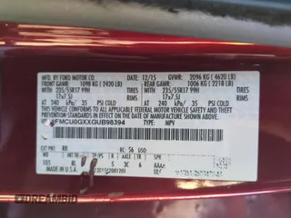 2016 Ford Escape SE with VIN 1FMCU0GXXGUB98394, listed as a Copart auction lot 50098905 with 168,624 mi miles and Salvage Title. Bid and sale history available at carsss.com. Image 13.