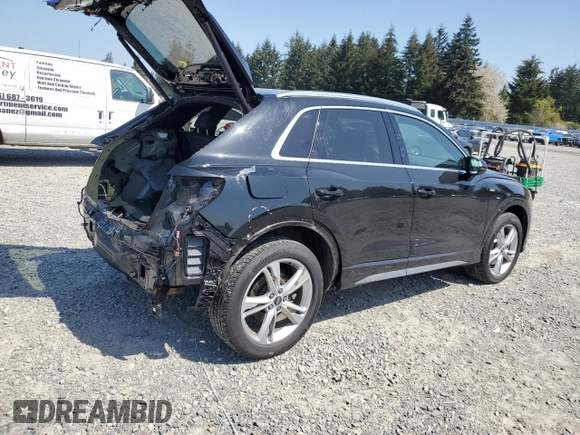 2022 Audi Q3 S line Premium with VIN WA1DECF37N1048323, listed as a Copart auction lot 53668575 with 27,493 mi miles and Salvage Title. Bid and sale history available at carsss.com. Image 3.