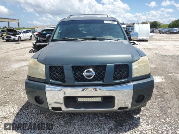2005 Nissan Armada LE z VIN 5N1AA08A95N738884, wystawiony jako Copart lot #56823015 z przebiegiem 183 395 mil mil oraz Czysty tytuł • Clean title. Historia ofert i sprzedaży dostępna na DreamBid. Obrazek 5.