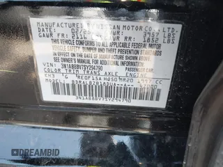 2025 Nissan Sentra S with VIN 3N1AB8BV7SY294790, listed as a IAAI auction lot 42218729 with 4,976 mi miles and . Bid and sale history available at DreamBid. Image 9.