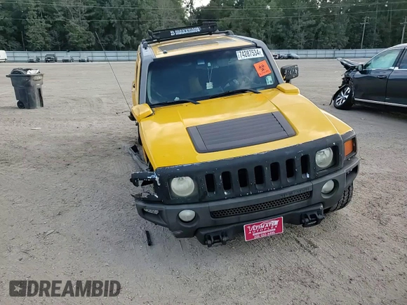 2007 Hummer H3 SUV with VIN 5GTDN13EX78147544, listed as a Copart auction lot 74287534 with 0 mi miles and Salvage Title. Bid and sale history available at carsss.com. Image 12.