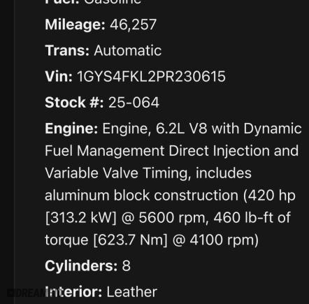 2023 Cadillac Escalade 4WD Sport with VIN 1GYS4FKL2PR2306XX, listed as a Copart auction lot 53190975 with 46,414 mi miles and Clean Title. Bid and sale history available at carsss.com. Image 10.